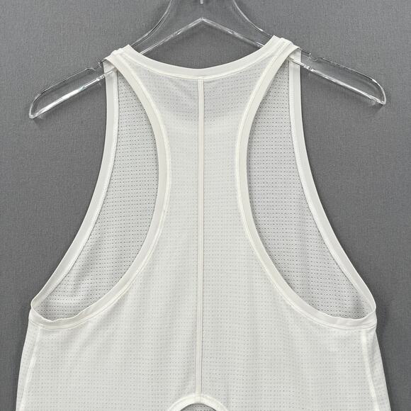 LULULEMON Racerback Tank Top Womens 6 White Tie Back Workout Running Mesh Knit - Picture 5 of 11